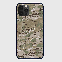 Чехол для iPhone 12 Pro Max Мультикам камуфляж, цвет: 3D-черный