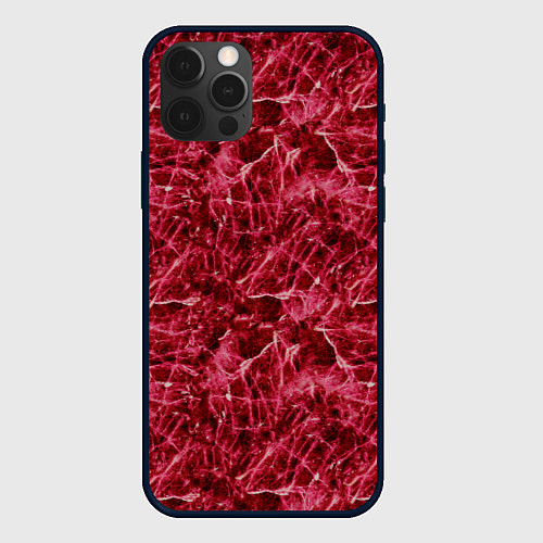 Чехол iPhone 12 Pro Max Красный лёд - текстура / 3D-Черный – фото 1