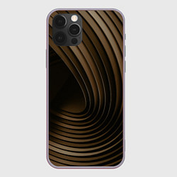 Чехол для iPhone 12 Pro Max Тёмное-золотые пластины во тьме, цвет: 3D-серый