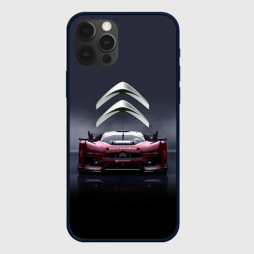 Чехол iPhone 12 Pro Max Citroen - Racing team - Motorsport / 3D-Черный – фото 1