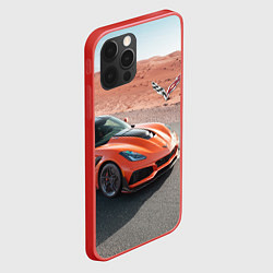 Чехол для iPhone 12 Pro Max Chevrolet Corvette - Motorsport - Desert, цвет: 3D-красный — фото 2