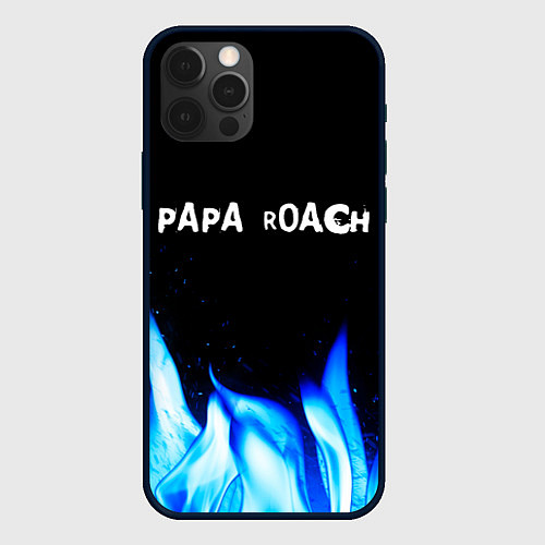 Чехол iPhone 12 Pro Max Papa Roach blue fire / 3D-Черный – фото 1