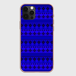 Чехол для iPhone 12 Pro Max Скандинавский орнамент Синий кобальт, цвет: 3D-светло-розовый
