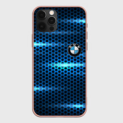 Чехол для iPhone 12 Pro Max BMW texture, цвет: 3D-светло-розовый