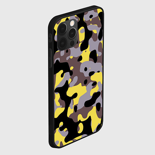 Чехол iPhone 12 Pro Max Камуфляж Yellow Stinger / 3D-Черный – фото 2