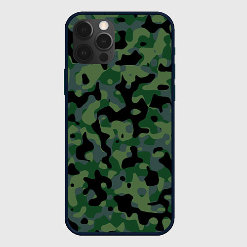 Чехол iPhone 12 Pro Max Камуфляж WW2 Tropics Verdant / 3D-Черный – фото 1