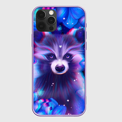 Чехол iPhone 12 Pro Max Волшебный енот в цветах