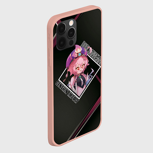 Чехол iPhone 12 Pro Max Дори в ромбике / 3D-Светло-розовый – фото 2