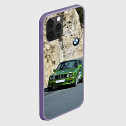 Чехол для iPhone 12 Pro Max Зелёная бэха на горной дороге, цвет: 3D-серый — фото 2