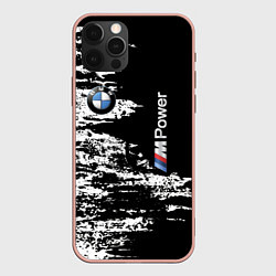 Чехол для iPhone 12 Pro Max BMW M Power - pattern, цвет: 3D-светло-розовый