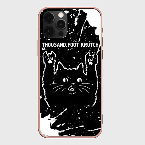Чехол iPhone 12 Pro Max Группа Thousand Foot Krutch и рок кот / 3D-Светло-розовый – фото 1