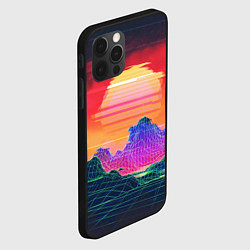 Чехол для iPhone 12 Pro Max Синтвейв неоновые горы на закате, цвет: 3D-черный — фото 2