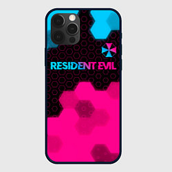 Чехол iPhone 12 Pro Max Resident Evil - neon gradient: символ сверху