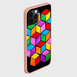 Чехол для iPhone 12 Pro Max Кубы в оптической иллюзии, цвет: 3D-светло-розовый — фото 2