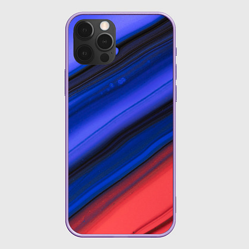 Чехол iPhone 12 Pro Max Синий и красный песок / 3D-Сиреневый – фото 1