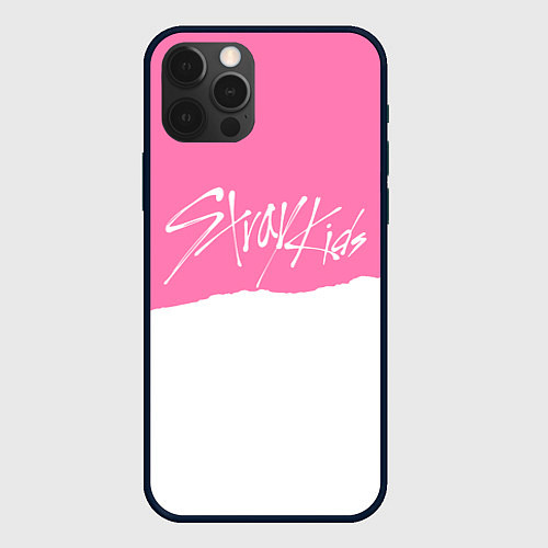 Чехол iPhone 12 Pro Max Stray Kids pink and white / 3D-Черный – фото 1