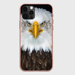 Чехол для iPhone 12 Pro Max Орёл в отражении, цвет: 3D-светло-розовый