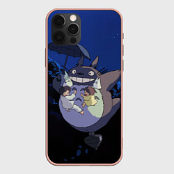 Чехол для iPhone 12 Pro Max Night flight Totoro, цвет: 3D-светло-розовый