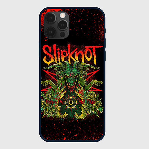 Чехол iPhone 12 Pro Max Slipknot satan / 3D-Черный – фото 1