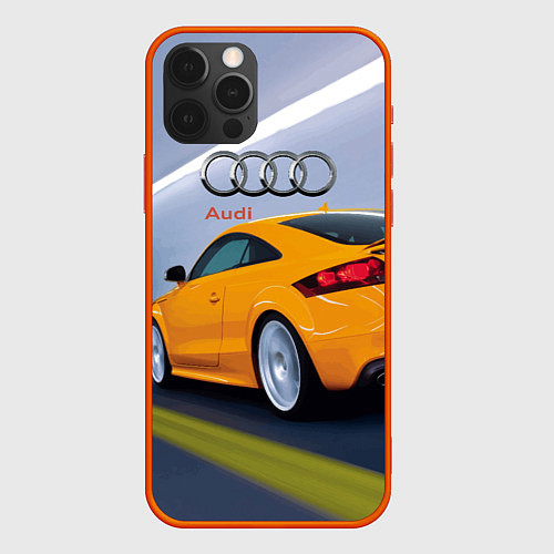 Чехол iPhone 12 Pro Max Audi TT мчится в тоннеле / 3D-Красный – фото 1