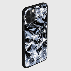 Чехол для iPhone 12 Pro Max Aesthetic visual art silver, цвет: 3D-черный — фото 2