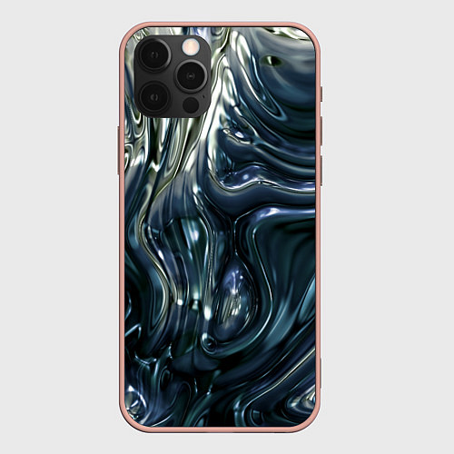 Чехол iPhone 12 Pro Max Aesthetic visual art metal slime / 3D-Светло-розовый – фото 1