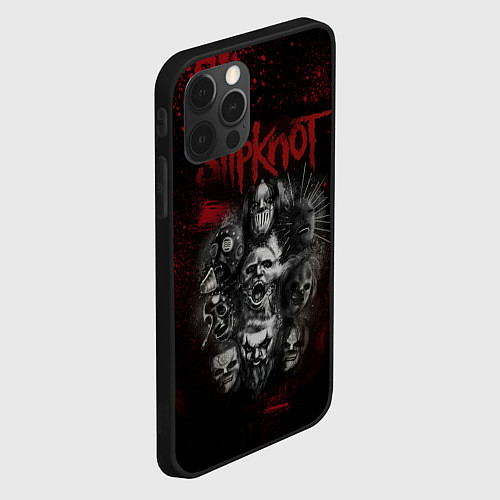 Чехол iPhone 12 Pro Max Slipknot dark red / 3D-Черный – фото 2