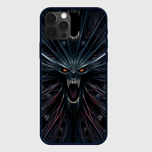 Чехол iPhone 12 Pro Max Scream alien monster / 3D-Черный – фото 1