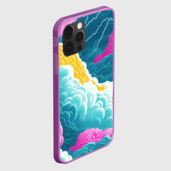 Чехол для iPhone 12 Pro Max Яркие разноцветные облачка, цвет: 3D-сиреневый — фото 2