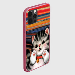 Чехол для iPhone 12 Pro Max Крик котёнка мяу, цвет: 3D-малиновый — фото 2