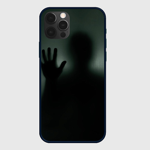 Чехол iPhone 12 Pro Max Хэллоуин - тень призрака / 3D-Черный – фото 1