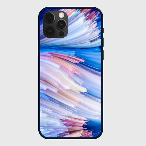 Чехол iPhone 12 Pro Max Красочные линии / 3D-Черный – фото 1