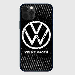 Чехол iPhone 12 Pro Max Volkswagen с потертостями на темном фоне