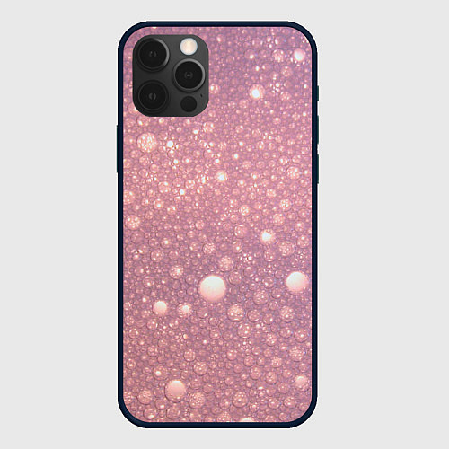 Чехол iPhone 12 Pro Max Pink bubbles / 3D-Черный – фото 1