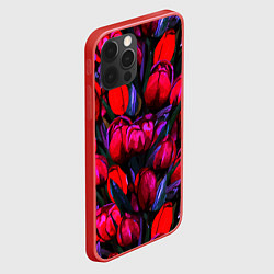 Чехол для iPhone 12 Pro Max Тюльпаны - поле красных цветов, цвет: 3D-красный — фото 2