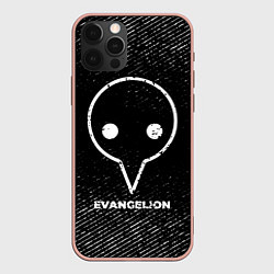 Чехол iPhone 12 Pro Max Evangelion с потертостями на темном фоне