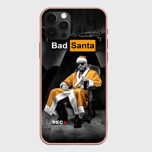 Чехол iPhone 12 Pro Max Bad Santa REC / 3D-Светло-розовый – фото 1