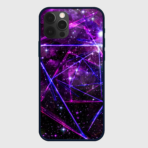 Чехол iPhone 12 Pro Max Triangle space - Neon - Geometry / 3D-Черный – фото 1