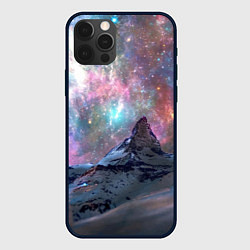 Чехол для iPhone 12 Pro Max Снежная вершина и бесконечное космическое простран, цвет: 3D-черный