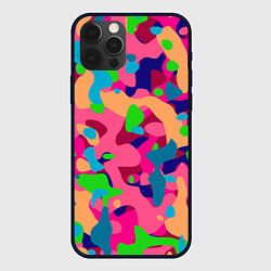 Чехол для iPhone 12 Pro Max Абстракция в психоделических цветах, цвет: 3D-черный