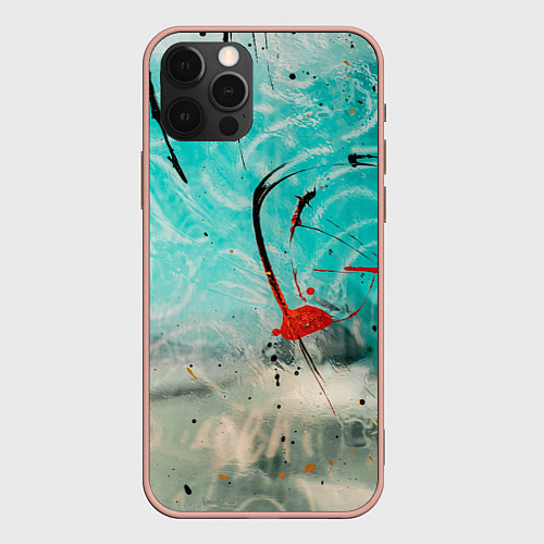 Чехол iPhone 12 Pro Max Абстрактные песок и небо с красками / 3D-Светло-розовый – фото 1