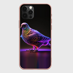 Чехол для iPhone 12 Pro Max Неоновый голубь, цвет: 3D-светло-розовый