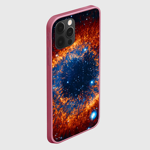 Чехол iPhone 12 Pro Max Космическое галактическое око / 3D-Малиновый – фото 2