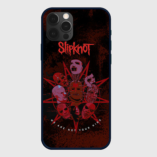 Чехол iPhone 12 Pro Max Slipknot red satan / 3D-Черный – фото 1