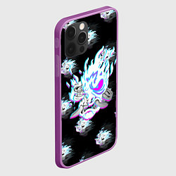 Чехол для iPhone 12 Pro Max Cyberpunk 2077 neon samurai glitch art colors, цвет: 3D-сиреневый — фото 2