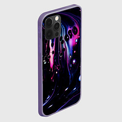 Чехол для iPhone 12 Pro Max Фиолетовая вода и краски, цвет: 3D-серый — фото 2