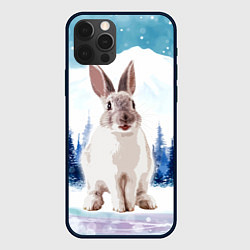 Чехол для iPhone 12 Pro Max Кролик в зимнем лесу, цвет: 3D-черный