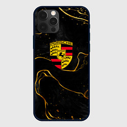 Чехол для iPhone 12 Pro Max Gold Porsche, цвет: 3D-черный