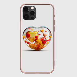 Чехол для iPhone 12 Pro Max Влюблённые сердца - сувенир, цвет: 3D-светло-розовый