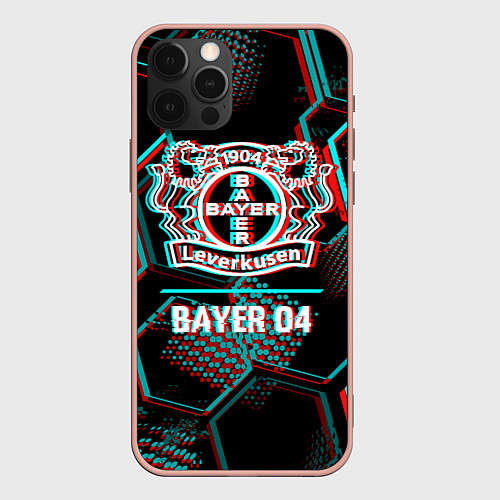 Чехол iPhone 12 Pro Max Bayer 04 FC в стиле glitch на темном фоне / 3D-Светло-розовый – фото 1